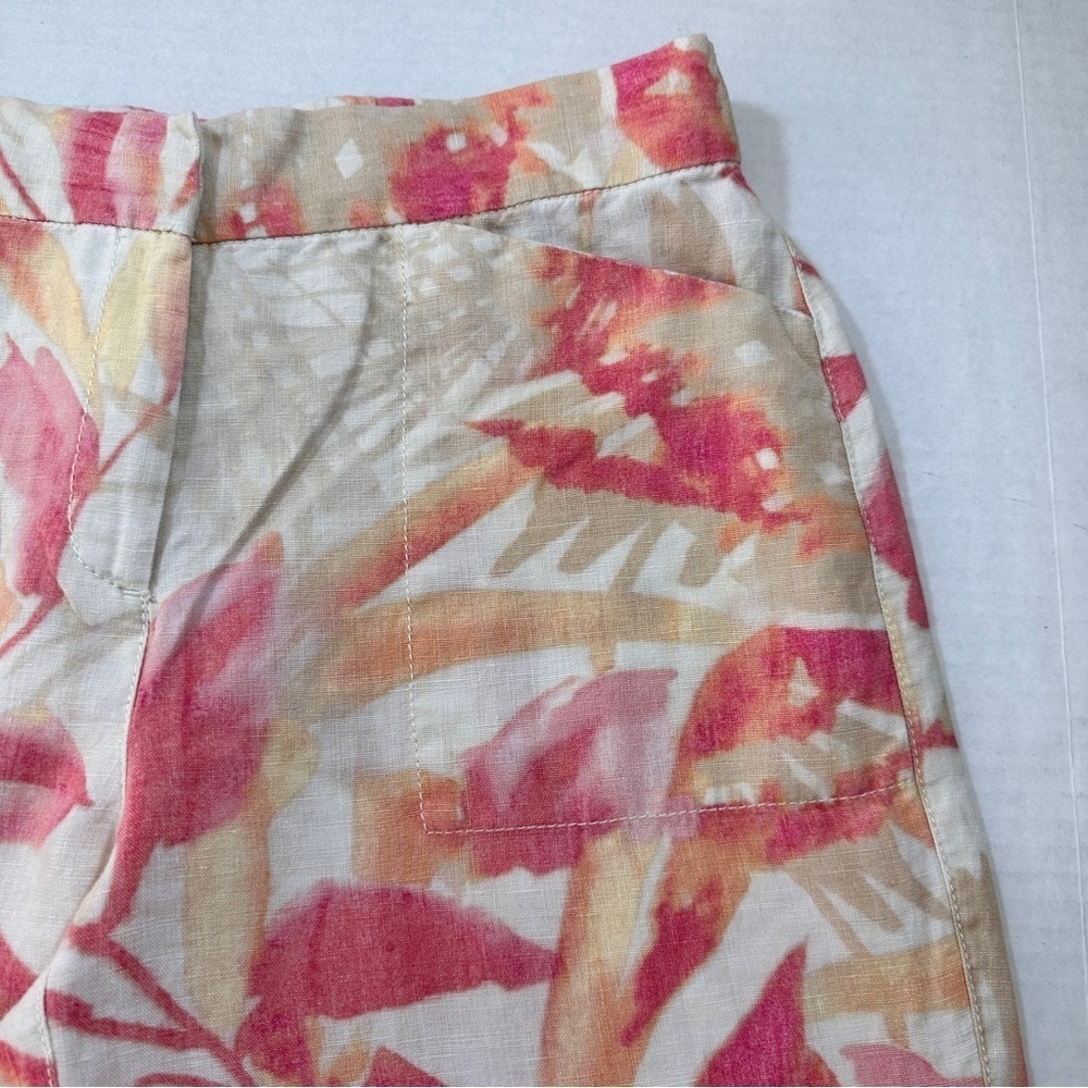 Chico’s Havana Shores Tropical Wide Leg Linen Pant - Picture 3 of 11
